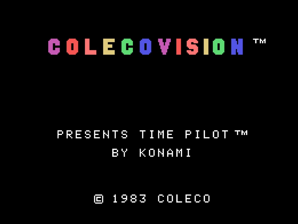 Title Screen of Time Pilot for Colecovision